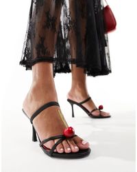 Public Desire - Cherish Strappy Heeled Sandals With Cherry - Lyst
