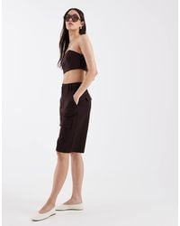 ASOS - Bermuda habillé d'ensemble style utilitaire - prune chocolat - Lyst