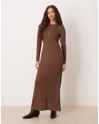 ASOS - Long Sleeve Sheer Double Layered Midi Dress - Lyst