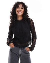 ONLY - Top en dentelle à col montant - Lyst