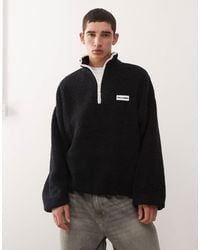 Collusion - Half Zip Borg Fleece - Lyst