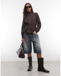 Collusion - Overhemd Met Opstaande Boord, Getailleerde Taille En Oversized Pasvorm - Lyst