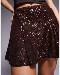 ASOS - Allover Sequin Godet Flippy Mini Skirt - Lyst