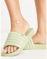 River Island - Sliders imbottite a coste color salvia - Lyst
