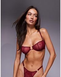 ASOS - Birdie Lace & Mesh Underwire Balcony With Satin Binding And Hardware Details - Lyst