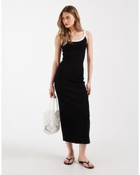 ASOS - Rib Knit Midi Dress - Lyst