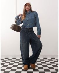 Noisy May - Boxy Cropped Denim Jacket - Lyst