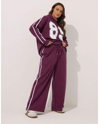 Yours Clothing - Wide Leg Side Stripe Joggers - Lyst