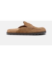 Stradivarius - – offene clogs aus leder - Lyst