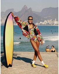 Rip Curl - Rip Curl X Farm Rio Reversible Floral Print Swimsuit - Lyst