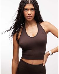 adidas Originals - Adidas Training Knitted Halterneck Top - Lyst
