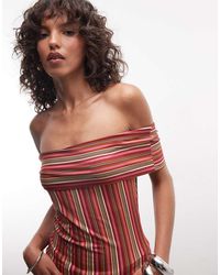 Reclaimed Vintage - Bardot Striped Jersey Top - Lyst