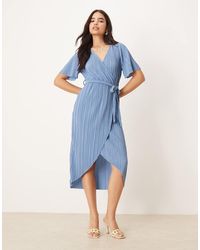 Y.A.S - Plisse Wrap Midi Dress - Lyst