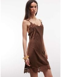RMN Studio Satin Lace Slip Dress in Grey | Lyst UK RMN Studio Satin Lace Slip Dress in Grey | Lyst UK