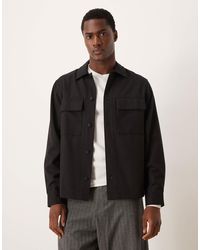 Mango - – hemdjacke aus wollmix - Lyst
