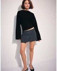 Stradivarius - Stand Collar Knit Jumper With Kimono Sleeves - Lyst