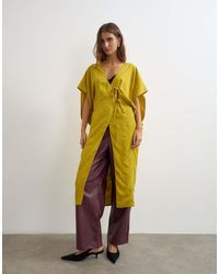 TOPSHOP - Jacquard Maxi Bed Jacket - Lyst