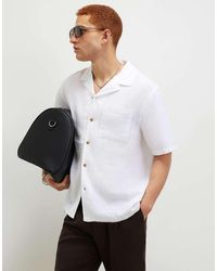 River Island - Regular Fit Linen Blend Shirt - Lyst