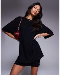 ASOS - Vestido Corto Estilo Camiseta Con Diseño 2 En 1 De - Lyst