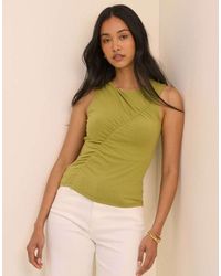 Nobody's Child - Pistachio Sleeveless Ruched Top - Lyst