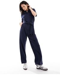 & Other Stories - Short Sleeve Jersey Jumpsuit With Patch Pockets And Tie Waist - Lyst