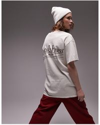 TOPSHOP - Camiseta color extragrande con estampado gráfico "sports established" - Lyst