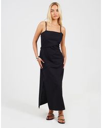 Brave Soul - Strappy Panelled Midi Dress - Lyst