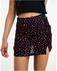 ONLY - Notch Front Mini Skirt - Lyst