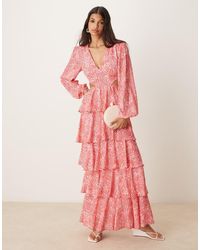 Pretty Lavish - Ashton Cut-out Ruffle Maxi Dress - Lyst