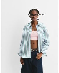 Pull&Bear - Gestreept Overhemd Met Lange Mouwen - Lyst