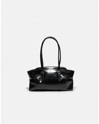 Stradivarius - Mock Croc City Bag With Buckles - Lyst