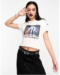 ASOS - Wednesday Addams Baby Tee With Film Still Slogan Licence Graphic - Lyst