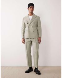 ASOS - Relaxed Tapered Linen Rich Suit Pants - Lyst