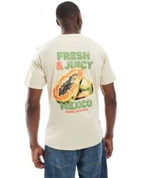 Threadbare - Camiseta Con Estampado Gráfico Frutal En La Espalda De Tejido Rico En Algodón De -Neutro - Lyst