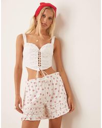 Free People - Printed Pull-On Shorts - Lyst