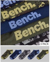 Bench Homme Wave 5 Pack Trainer Liner Chaussettes 80% Coton UK 6-11 EU 39-46 