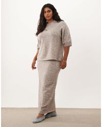 ASOS - Asos Design Curve Crew Neck Knitted T Shirt With Wool Co Ord - Lyst
