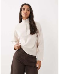 New Look - Compact Knit Half Zip Jumper - Lyst