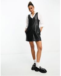 Mango - Leather Look Mini Dress - Lyst