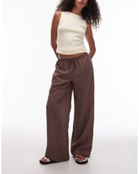 TOPSHOP - Co Ord Stripe Wide Leg Drawcord Trouser - Lyst