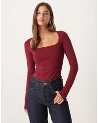 JJXX - Square Neck Long Sleeve Top - Lyst
