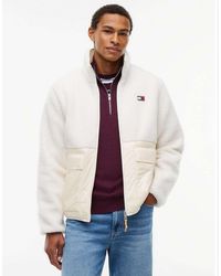 Tommy Hilfiger - Tommy Jeans Teddy Contrast Texture Relaxed Jacket - Lyst