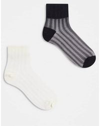 ASOS - Pack Of 2 Pairs Sheer Ankle Socks - Lyst