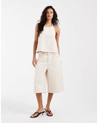 ASOS - – weite bermudashorts aus strukturiertem denim - Lyst