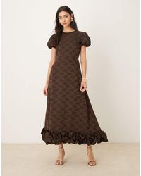 Sister Jane - Puff Sleeve Ruffle Hem Midaxi Dress - Lyst