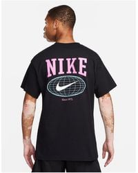 Nike - Camiseta negra con estampado gráfico en la espalda y logo - Lyst