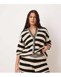 ASOS - Asos Design Curve Sally Beach Knit Button Through Top Co Ord - Lyst