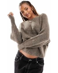 ONLY - Ribbed Wide Neck Sweater - Lyst