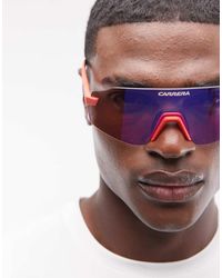 Carrera - Gafas De Sol Rojas Rectangulares Con Lentes Marrones De Carrera - Lyst