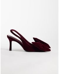 ASOS - Shine Slingback Bow Detail Mid Heeled Shoes - Lyst